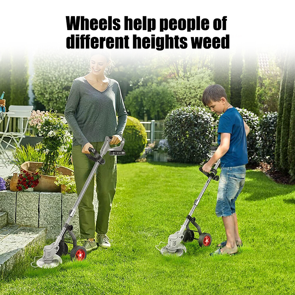 Universal Grass Rope Trimmer Weeder Stabilizing Height Adjustable Support Wheel