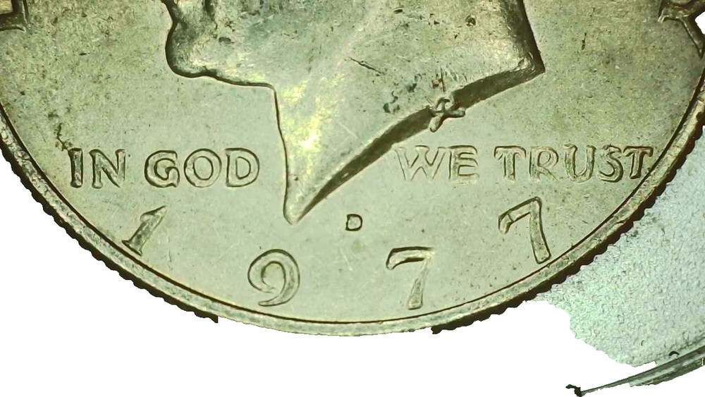 1977D Kennedy Half Dollar Error - Filled "D" Mint Mark Error - #205