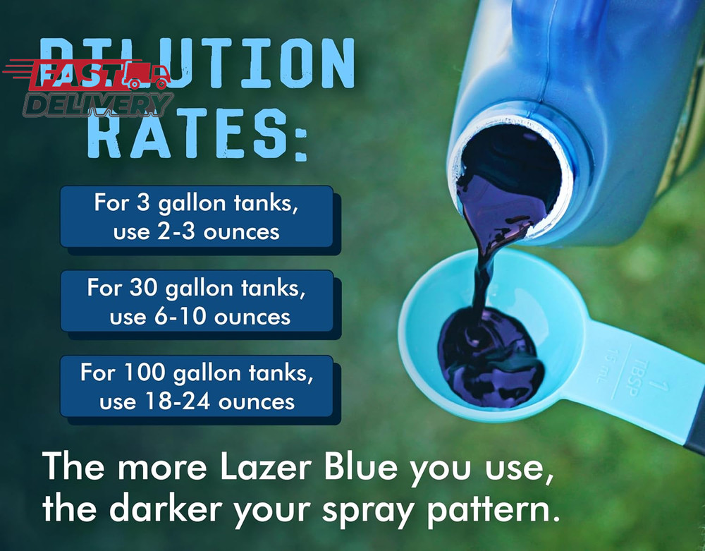 Liquid Harvest Lazer Blue - 32 Ounces - Concentrated Spray Pattern Indicator - P