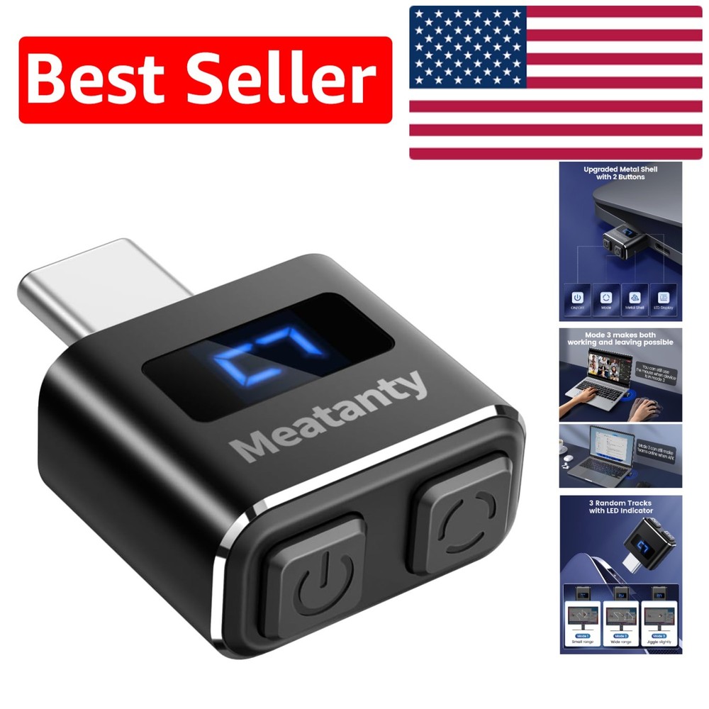 Durable Metal USB-C Mouse Mover: 3 Modes with LED for Seamless Computer Activity