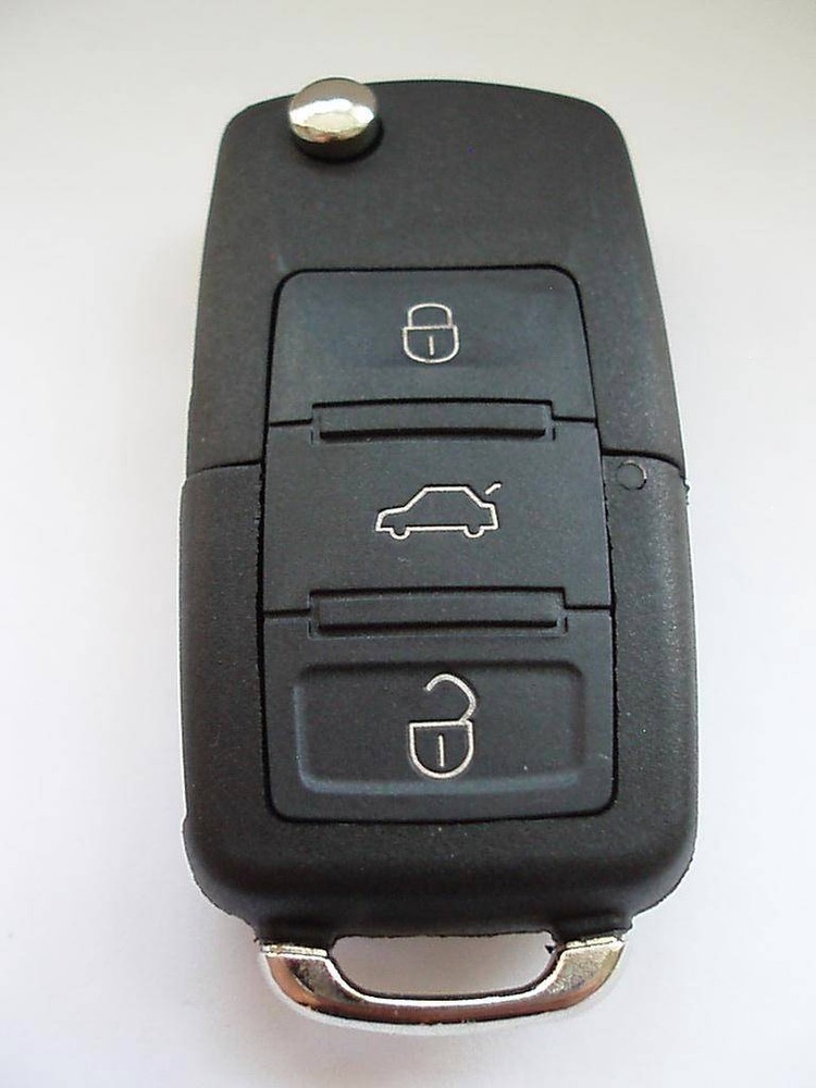 REPLACEMENT 3 BUTTON FLIP KEY CASE FOR VW GOLF PASSAT BEETLE POLO REMOTE KEY