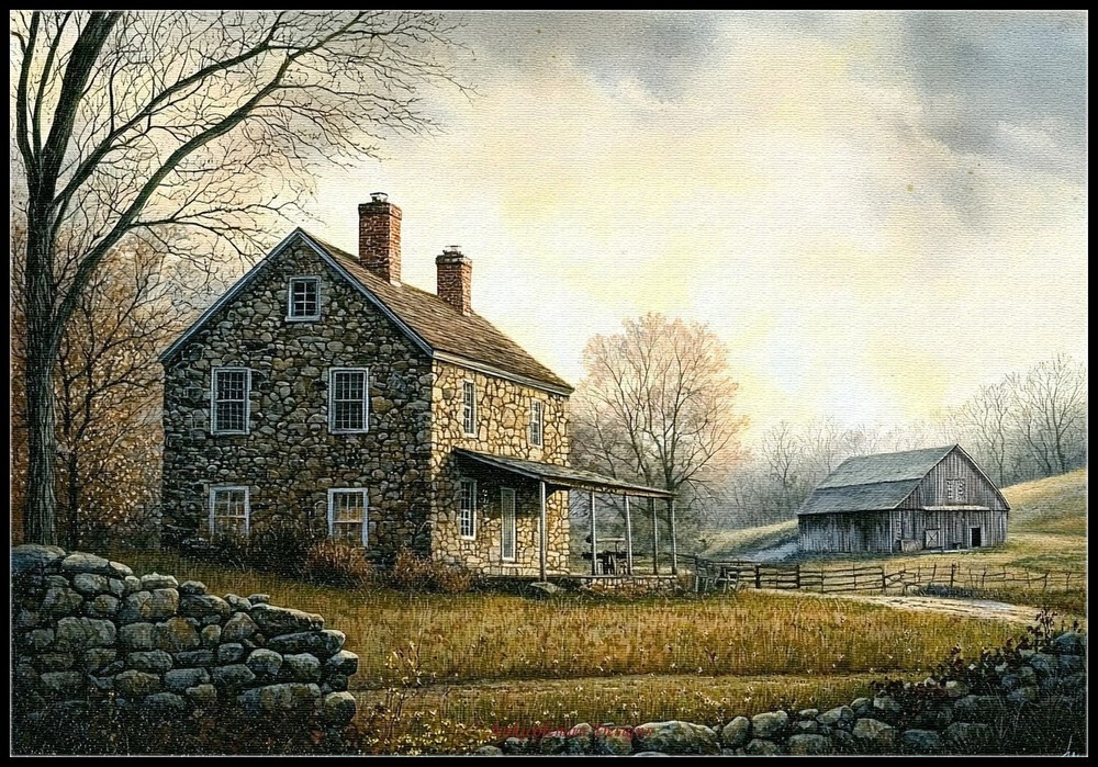 A Stonehouse Morning - Chart Counted Cross Stitch Patterns Needlework DMC Color