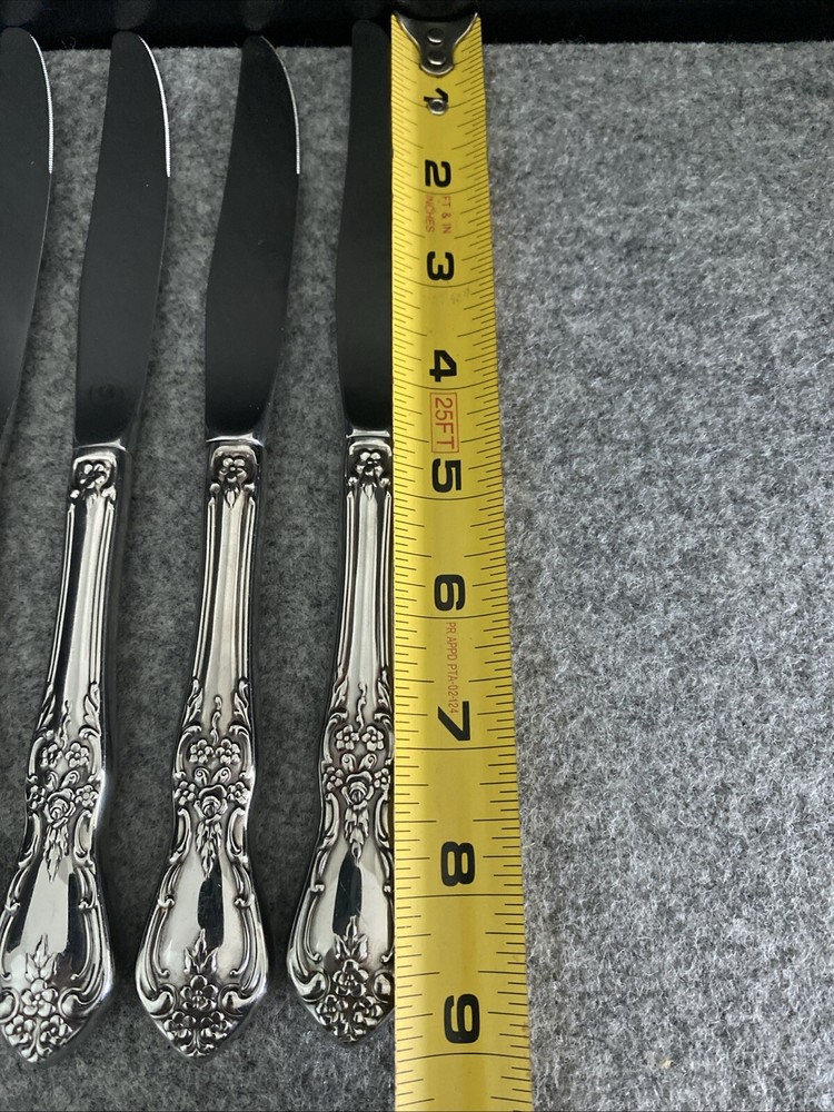 4 Oneida Distinction KENNETT SQUARE Stainless HH Dinner Knives Flatware