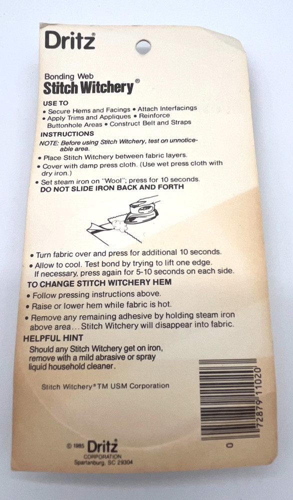 Dritz 222 Stitch Witchery Bonding Web Regular Weight 3/4" X 20yd + partial roll