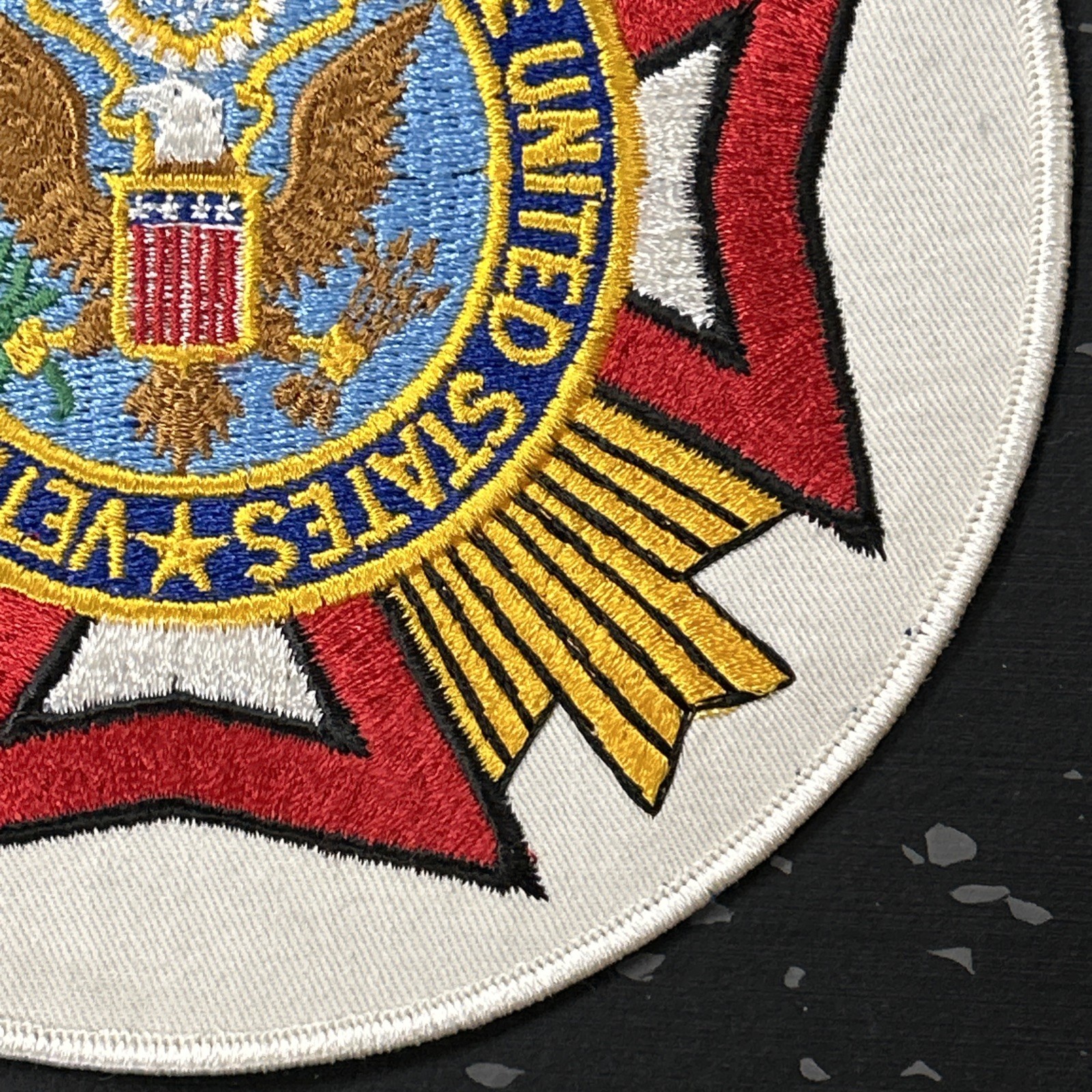 Veterans of Foreign Wars VFW Embroidered White 7” Round Patch