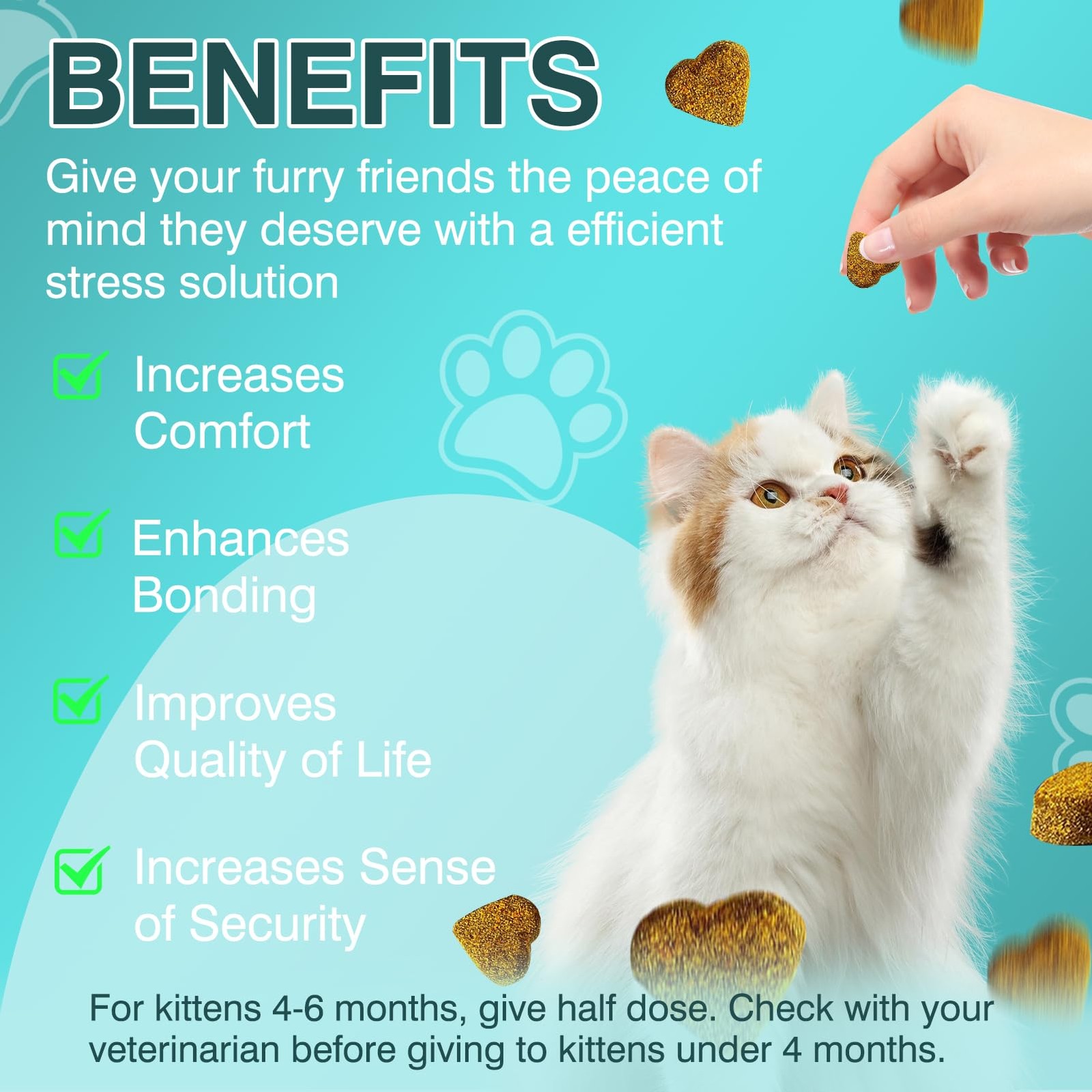 MNQAXZ Cat Calming Treats, 140 Soft Chews to Relieve Anxiety, Stress & 140