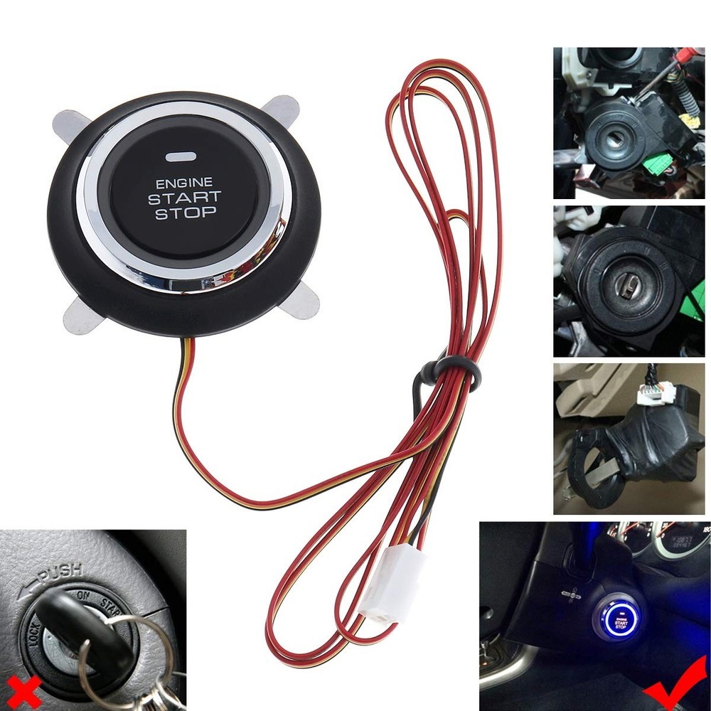 Car RFID Push to Start Ignition Kit, Keyless Go Engine Start Stop Button Syst...