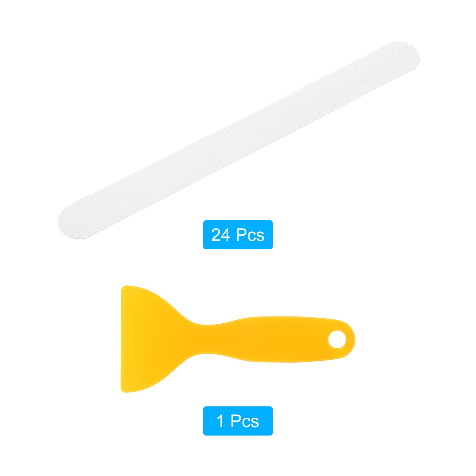 24pcs Bath Tub Shower Sticker Non-Slip Grip Strip Stairs Shower Appliques White