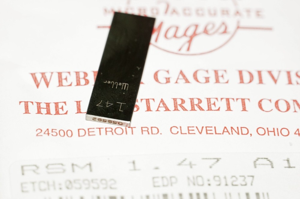 STARRETT RSM 1.47 A1 Rectangular Gage Block w Original Packaging 91237