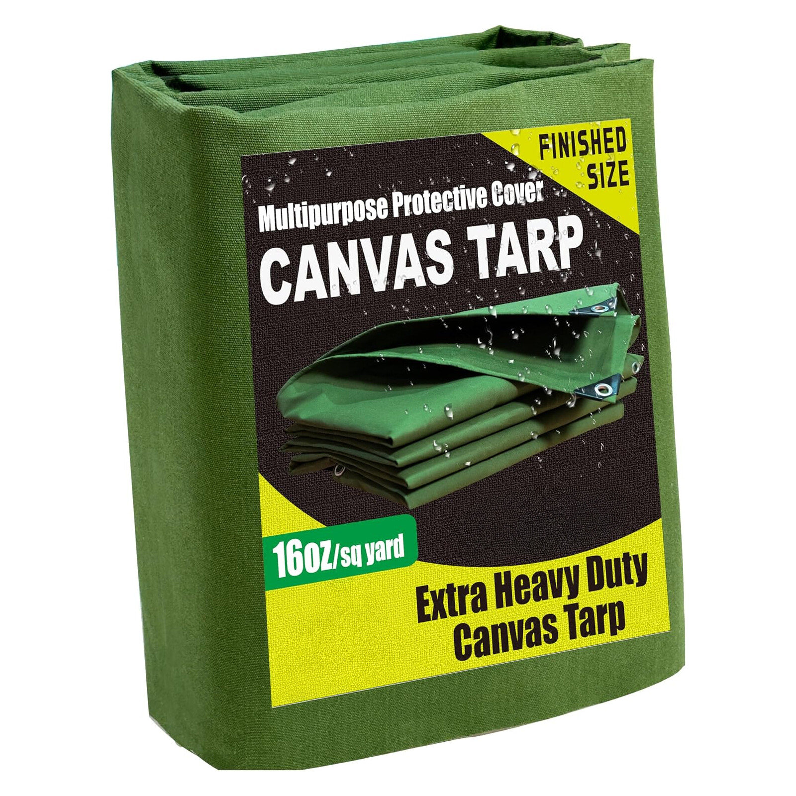 Canvas Tarp 16oz Heavy Duty Waterproof Tarpaulin Cover Cloth Tarp f Canopy Tent
