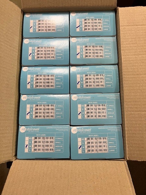 NITRILE GLOVES 4 Mil Case of blue nitrile gloves 1000 pcs Non Medical MEDIUM