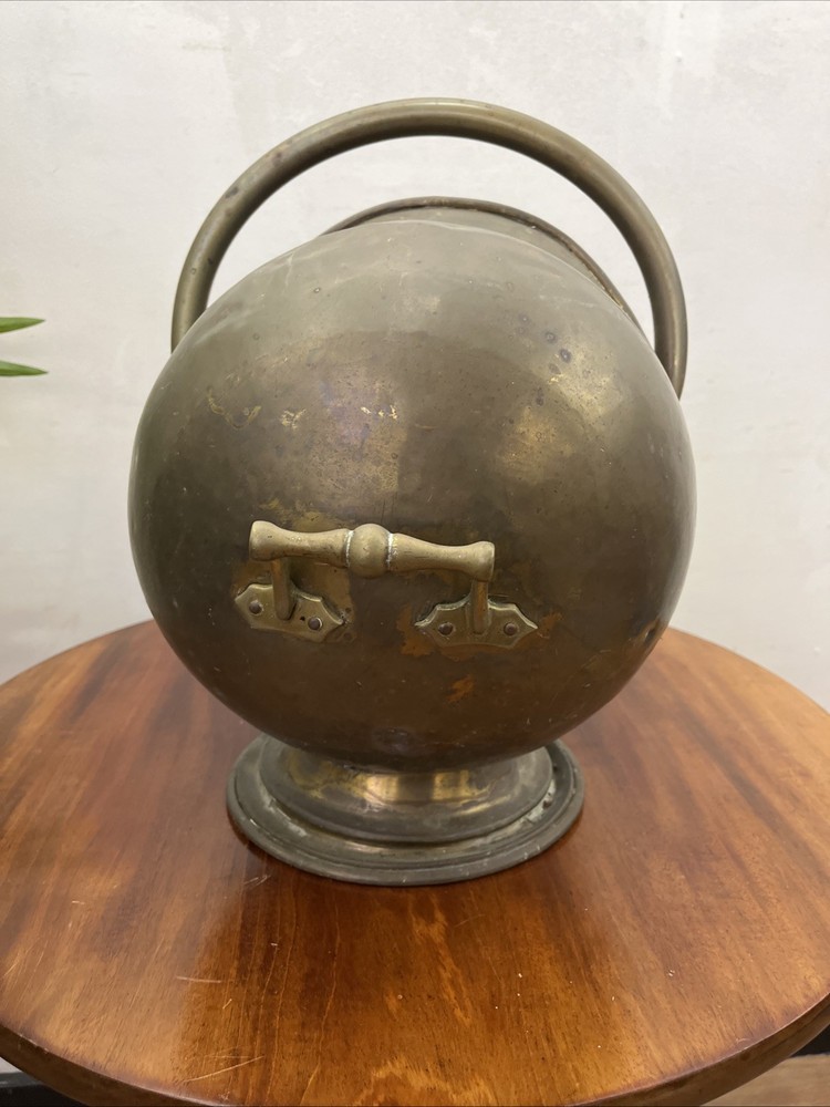 Victorian Brass Helmet Coal Scuttle