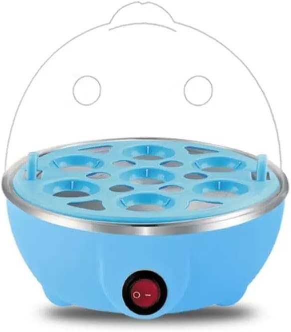 Electric Egg Cooker 6‑Egg Steamer with Auto Shut‑Off, Blue, Multi‑Function