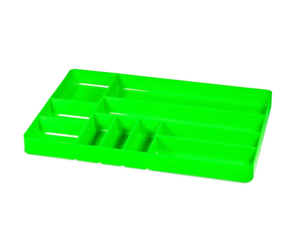 ERNST Tool Organizer Tray, Green, 10-Compartments, Green