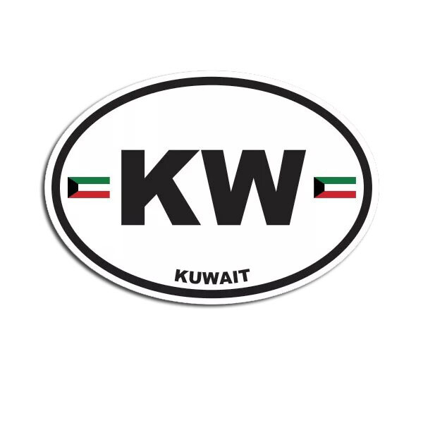 Kuwait Oval Sticker Decal