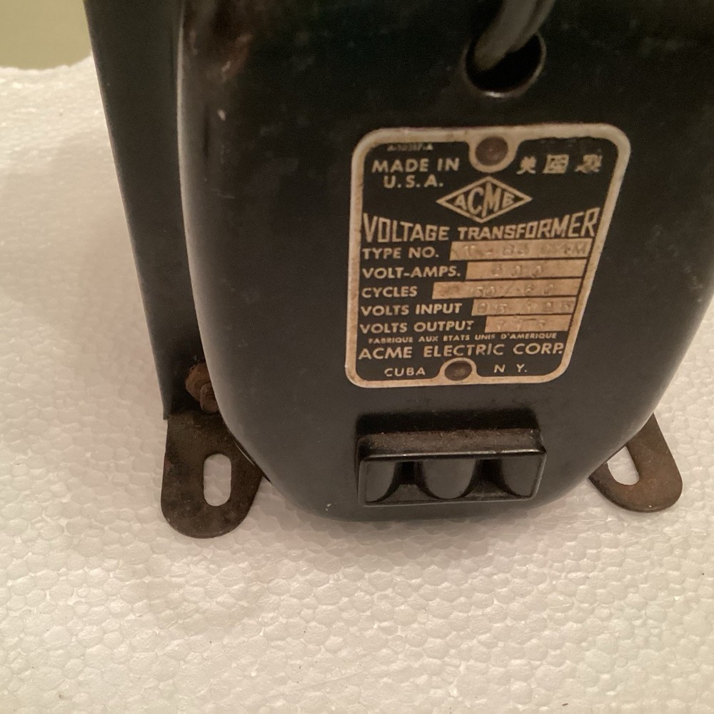 Antique Acme Voltage Transformer Meter Adjustable Bench Tested Working