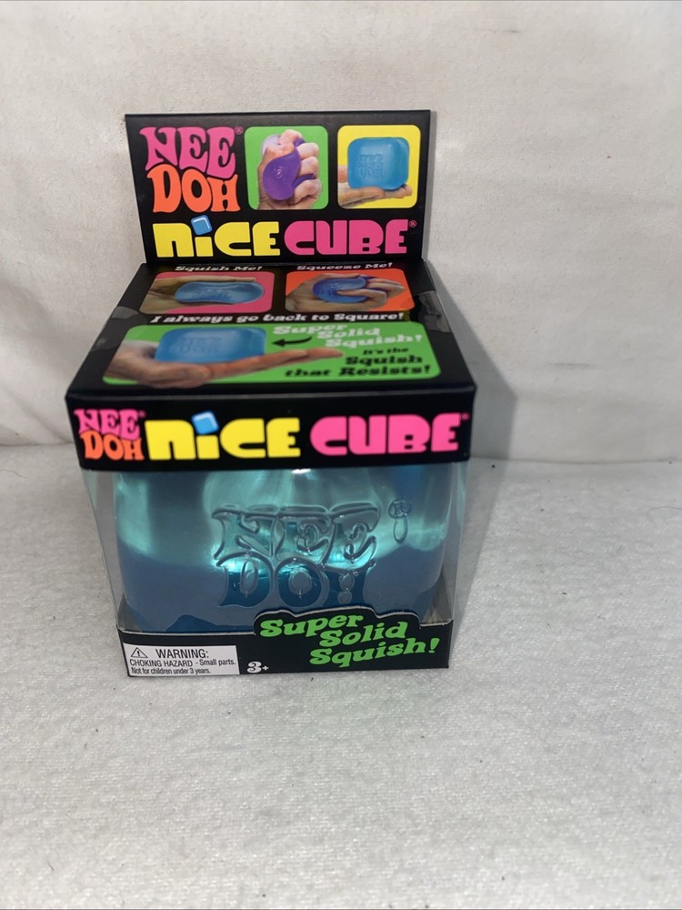 Nee Doh Nice Cube - Super Solid Squish! BLUE, Brand New
