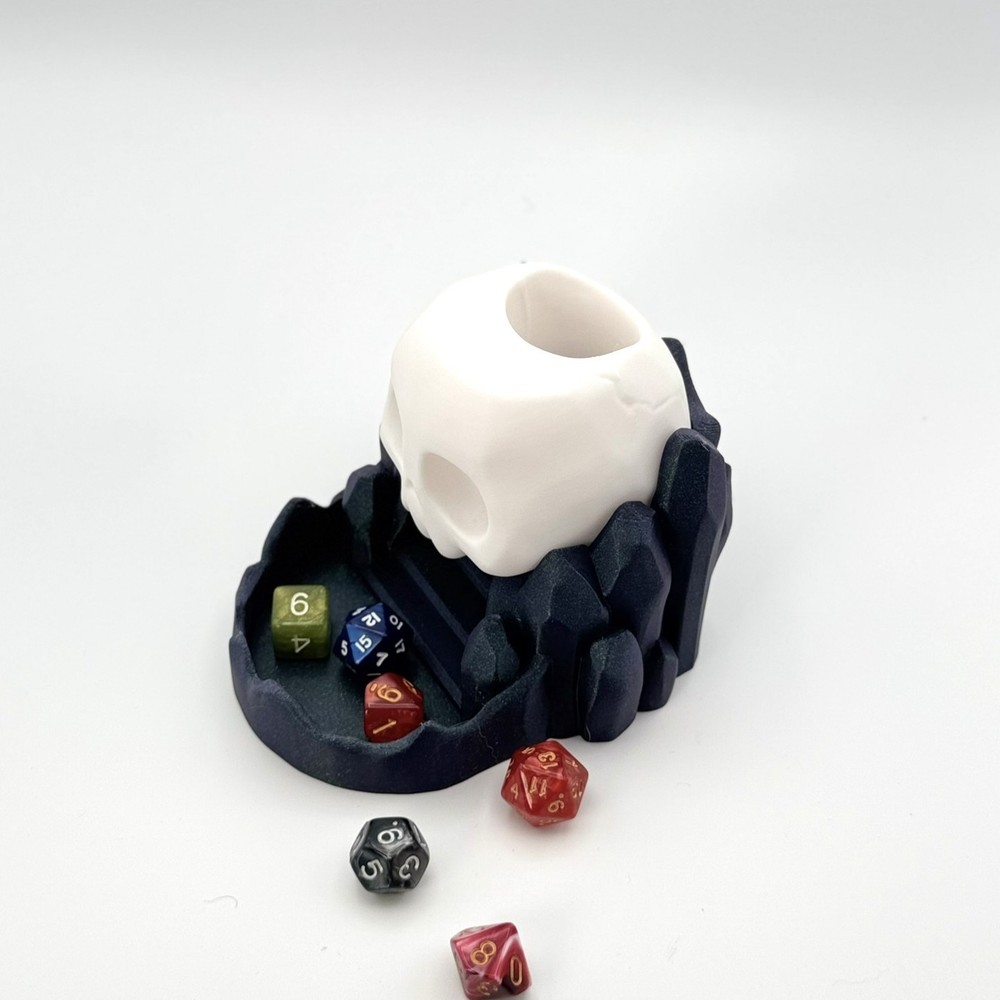 Skull Dice Rolling Tower – Gothic Tabletop Gaming Accessory for RPG & DnD