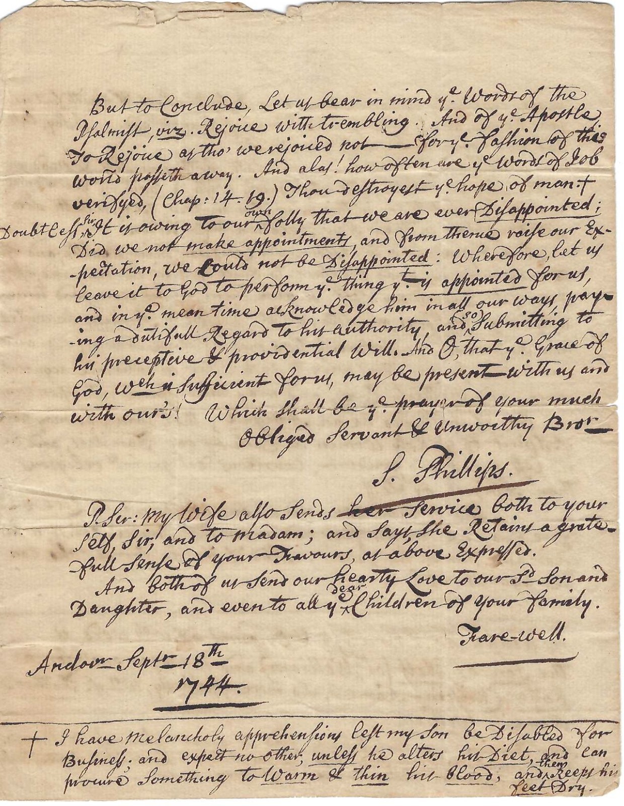 Samuel Phillips, Colonial Minister, Sends Lavish Note For His Son's New Wife