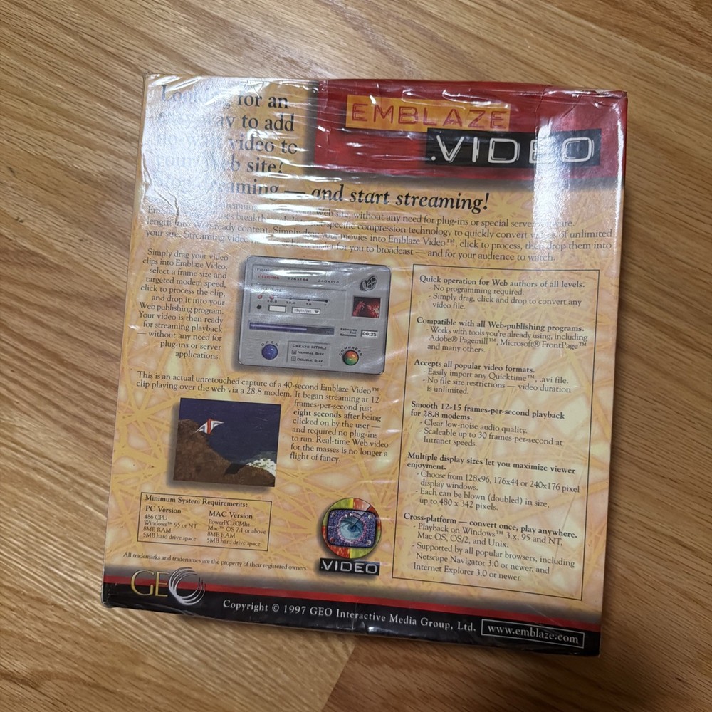 Emblaze Hot Spots Geo Windows PC Mac Software Disc 97 - DAMAGED BOX