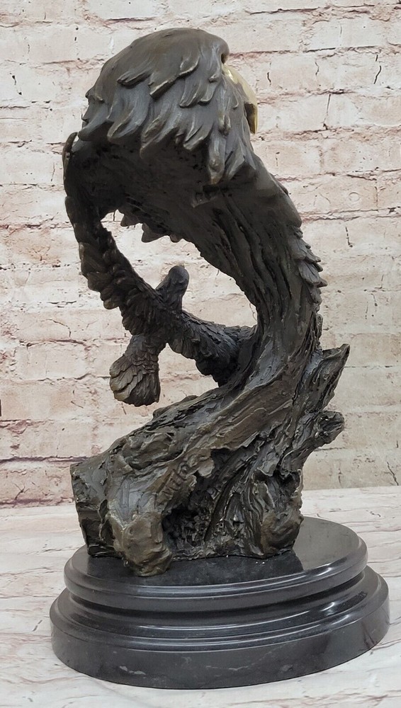 Milo`s Original Bronze Statue: Handmade EagleHead Sculpture, Fine Artwork