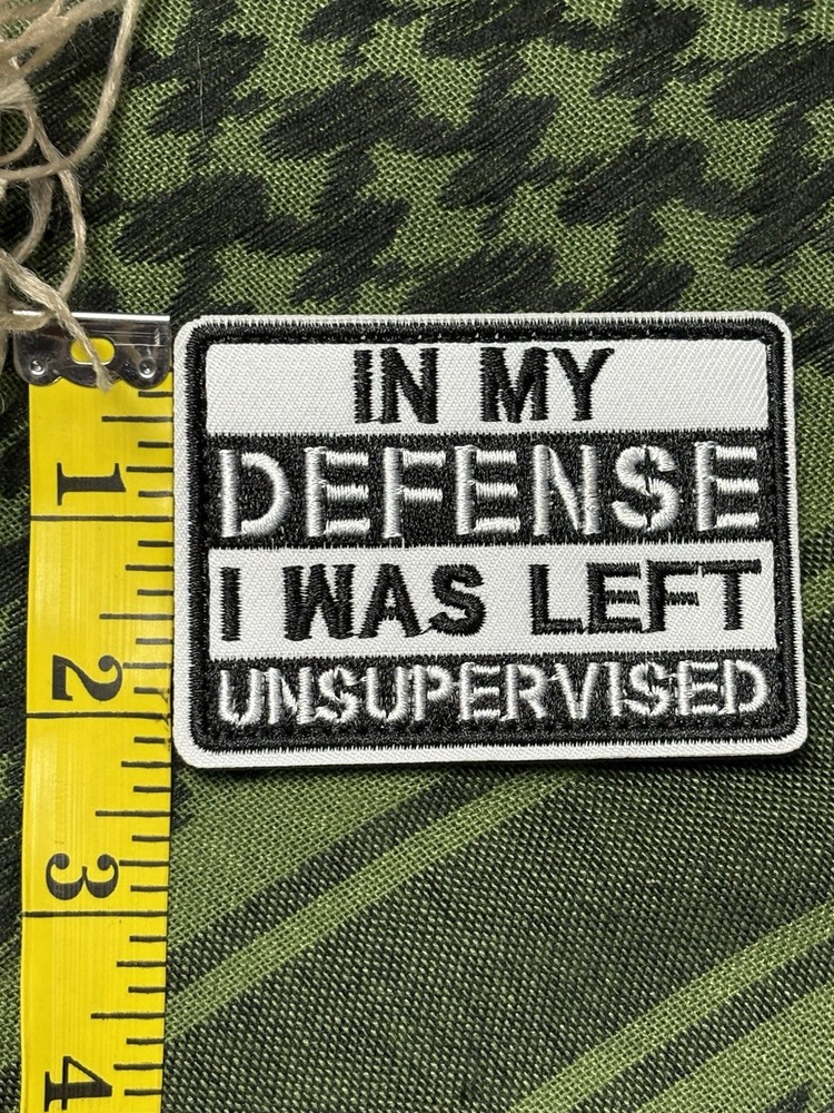 In My Defense… Morale Patch ~3x2” Hook & loop Tactical Gear Patch
