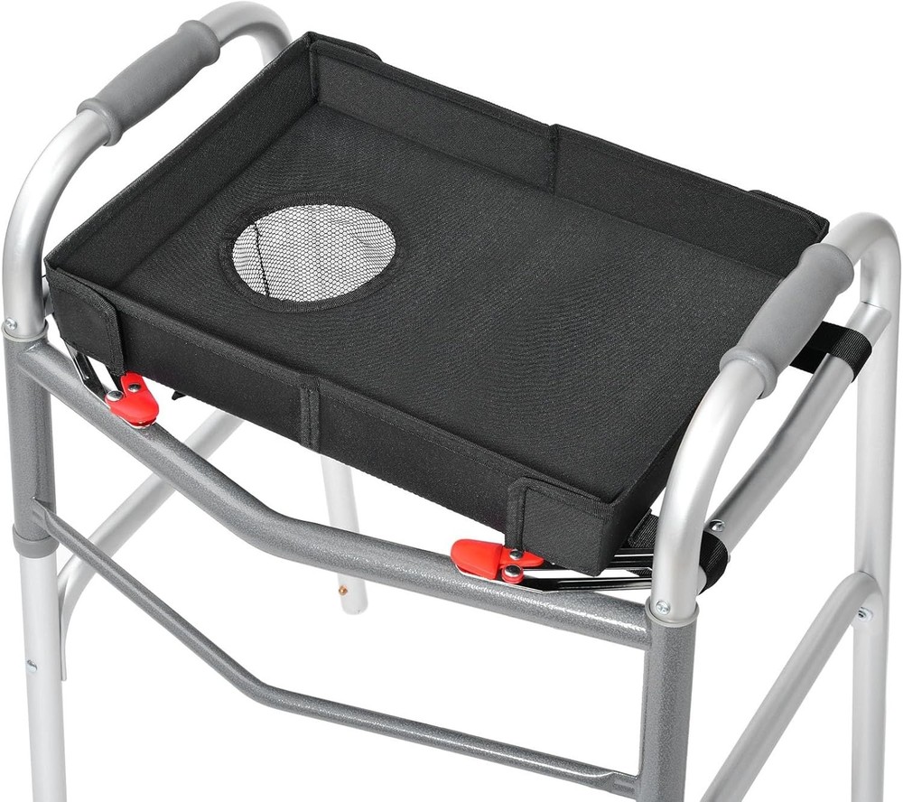 Walker Tray with Cup Holder, Lightweight Detachable Mobility and Walker Acces...