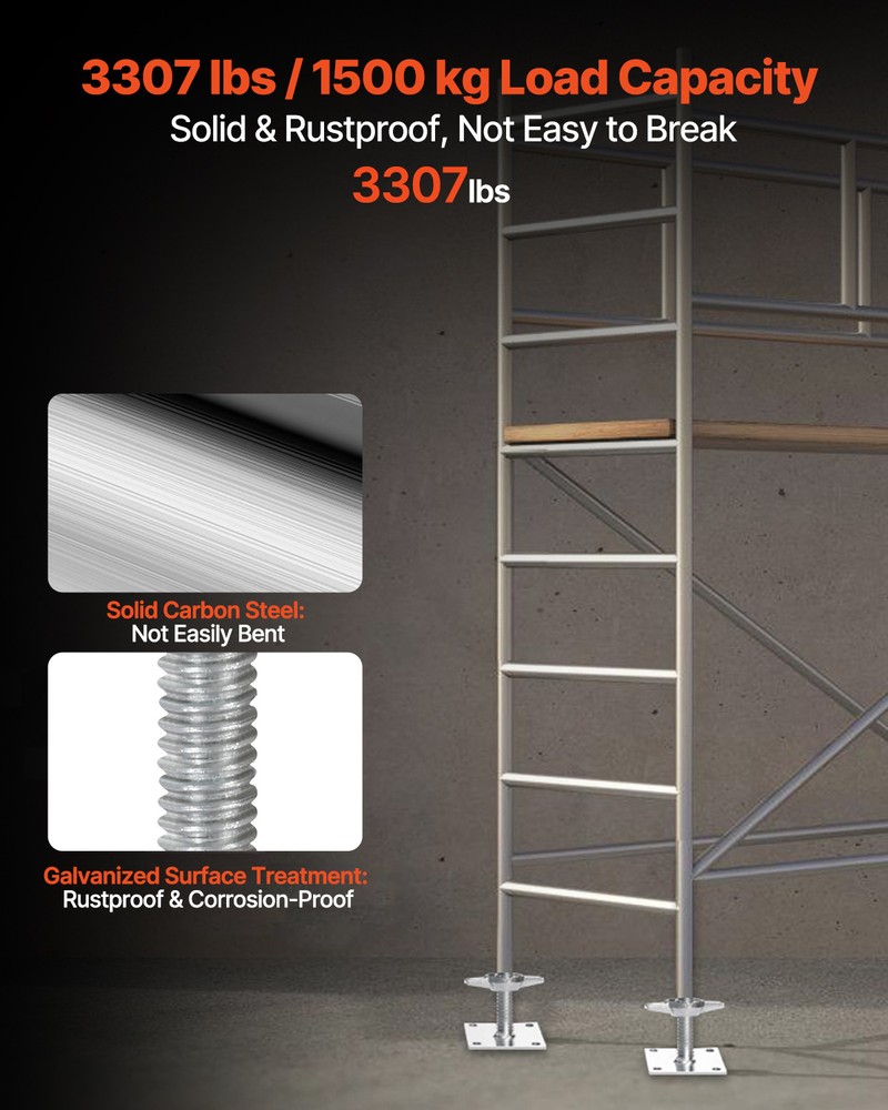 VEVOR 4-Pack Adjustable Leveling Jacks Solid Screw for Baker-Style Scaffolding