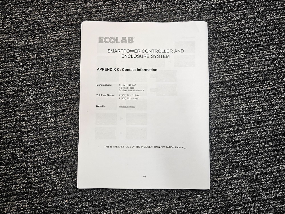 Ecolab 5300-0600 Smartpower Controller And Enclosure System