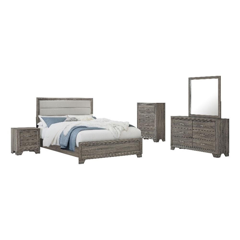 Coaster Wright 5-Piece Transitional Wood Eastern King Bedroom Set in Brown Oak