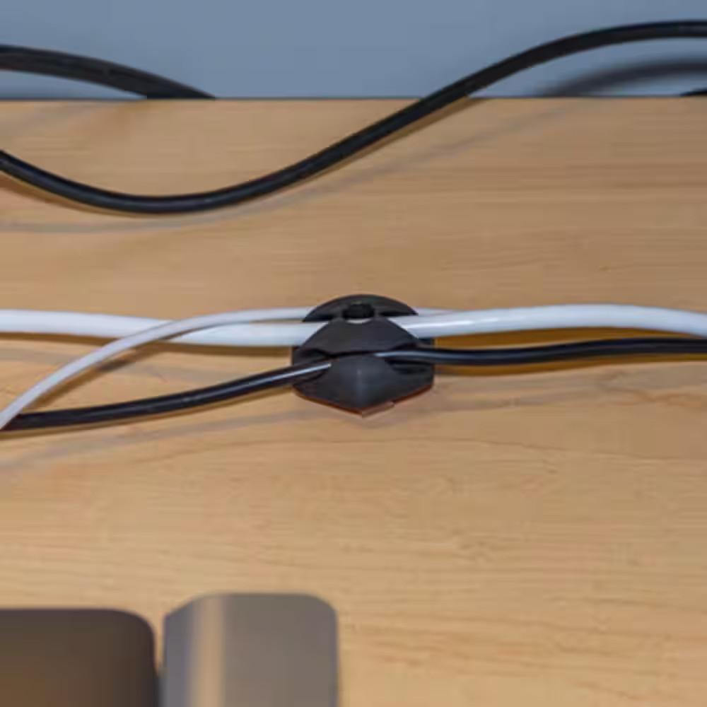 Self-Adhesive Cable Mounting Clips, 3-Slot (10-Pack)