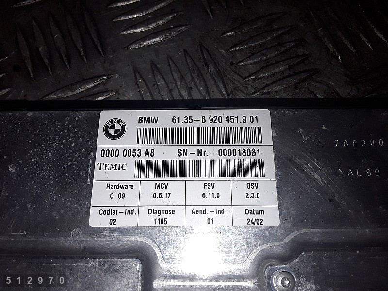 2002 BMW 7 SERIES E65 ECU CONTROL UNIT REAR RIGHT SIDE 6920451