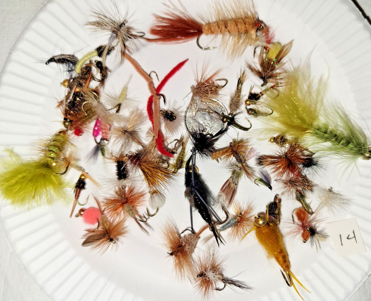 Lot of 50 FLY FISHING FLIES Assorted Sizes Patterns from a fisherman's stock L14