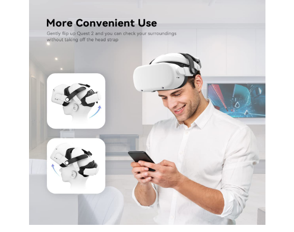 Adjustable Head Strap for Quest 2, Quest 2 Elite Strap, Enhanced Support & Comfo