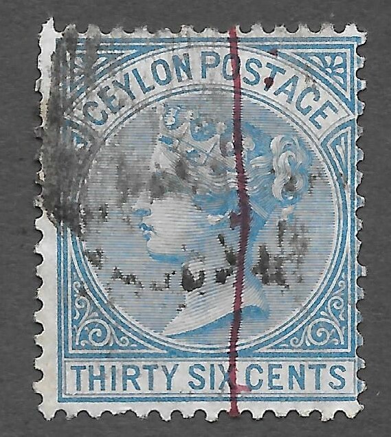 Ceylon (1872) - Scott # 70,   Used