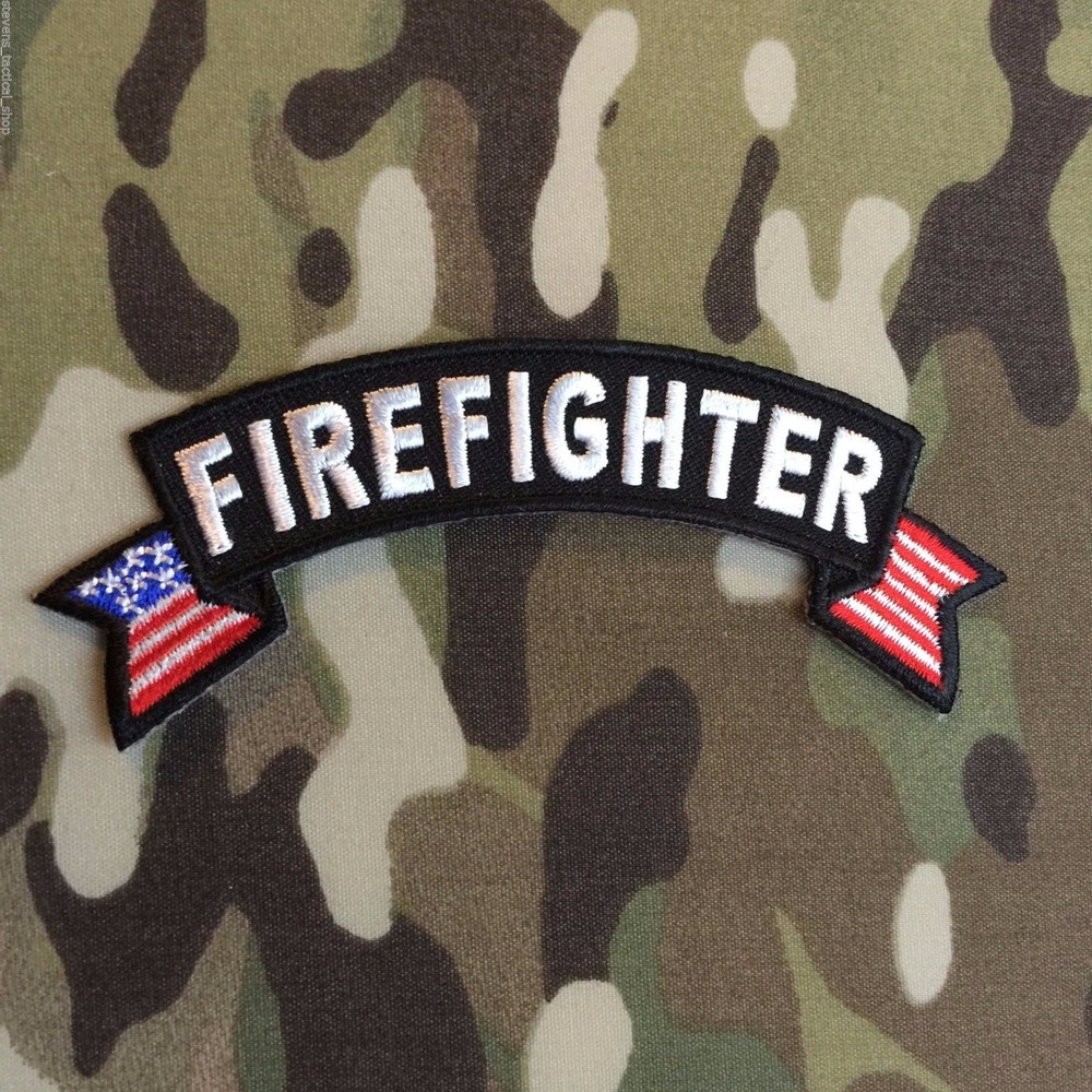Firefighter Small American Flag Rocker Patch