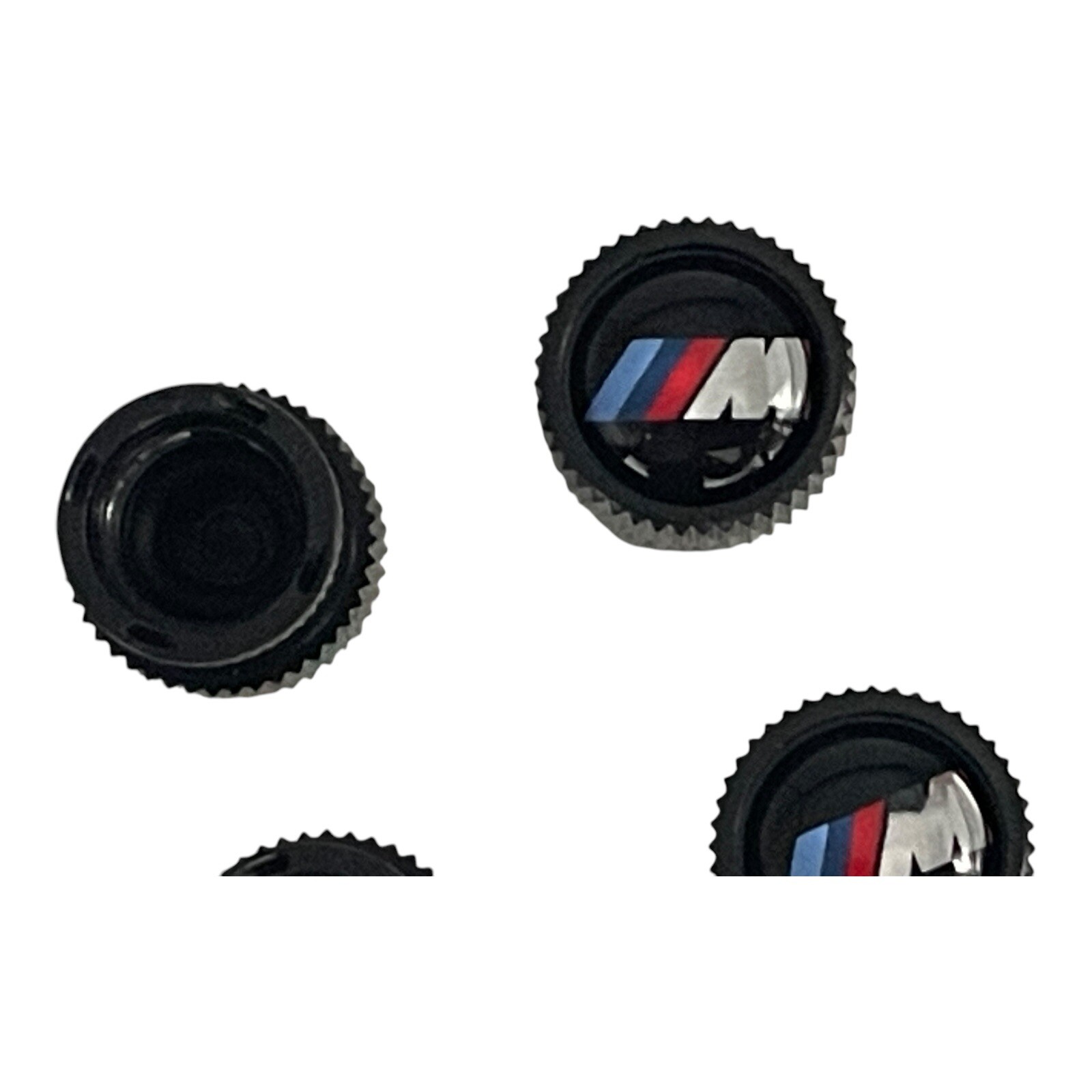 BMW M Performance Emblem Logo Black Tire Valve Stem Caps Set of 4 New