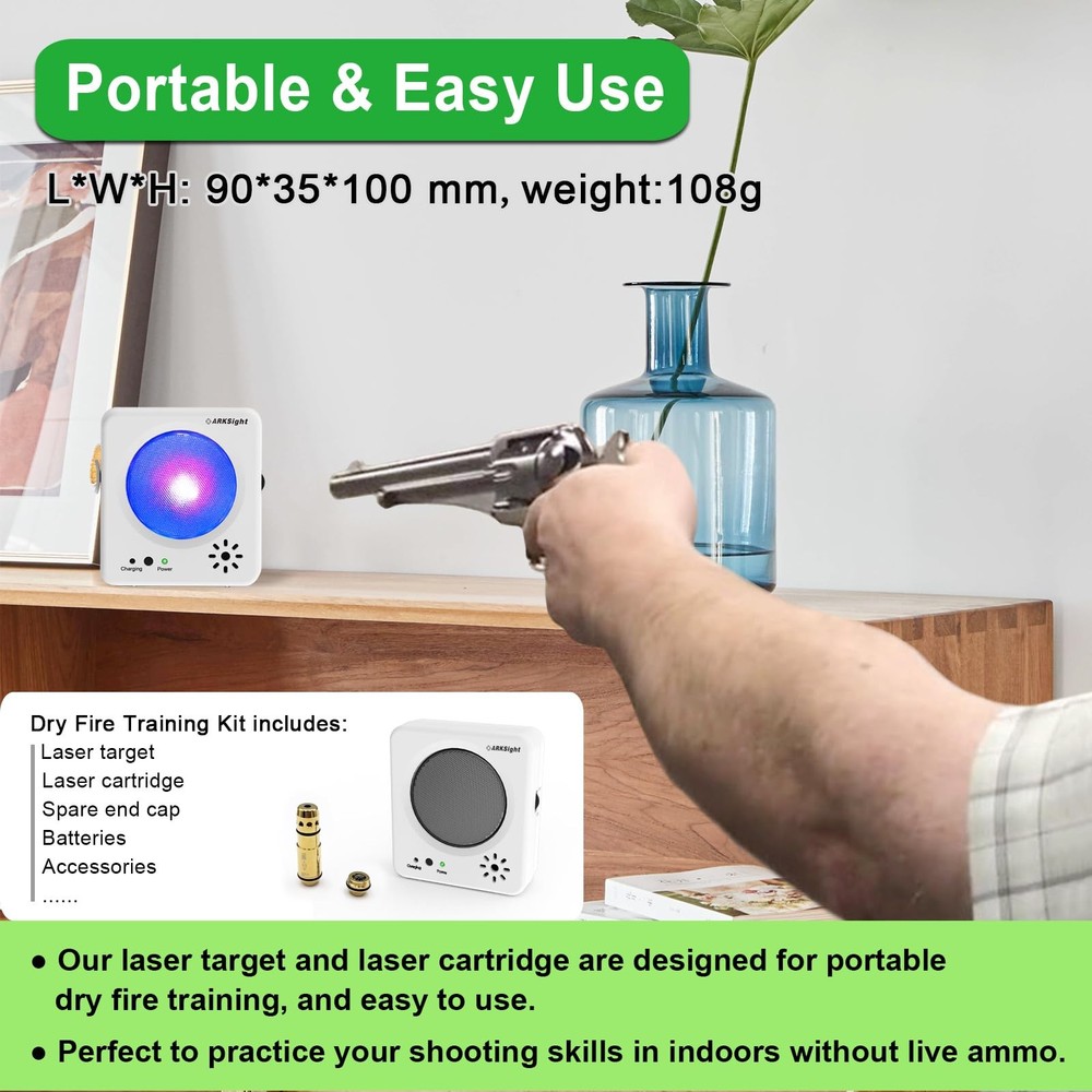ARKSight Portable Dry Fire Laser Training System for 9mm Target Practice