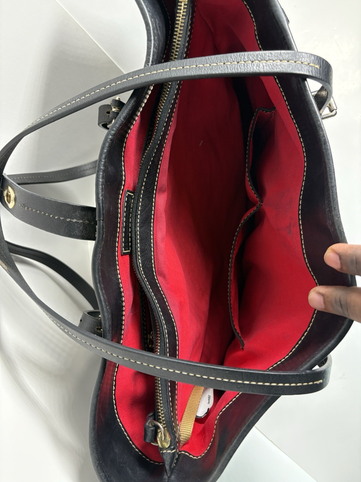 Dooney & Bourke Disney Black Embossed Leather Tote Bag Mickey Mouse Authentic