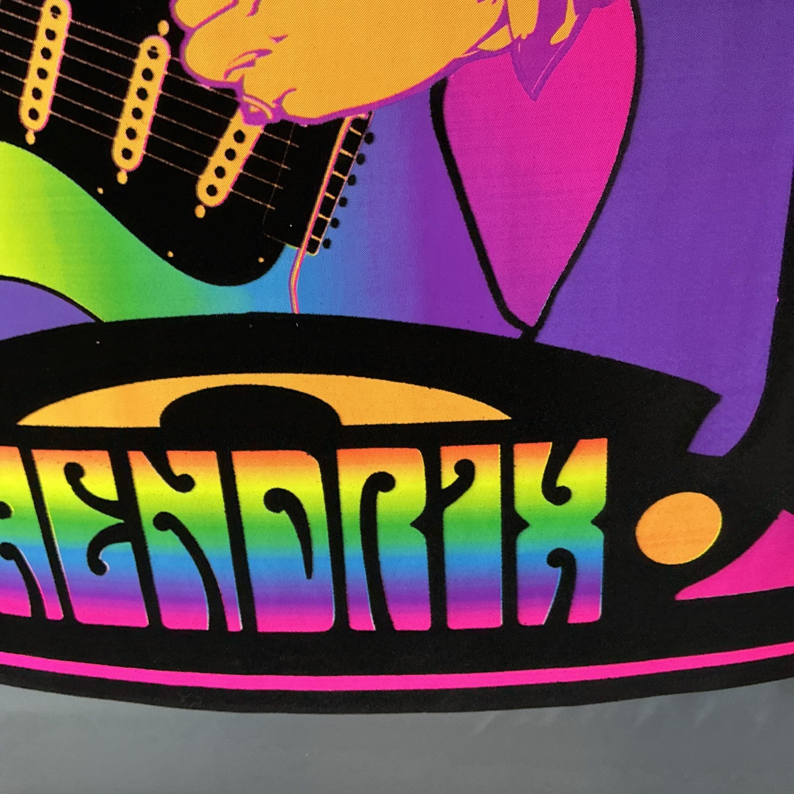 Vintage Hendrix Black Light Flocked Poster 21.5”x33”