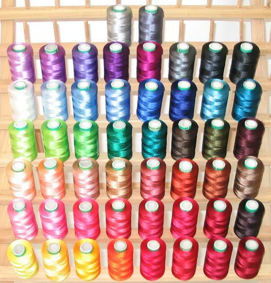 New 60 Large Machine Rayon Embroidery Thread + Rack 4 Brother