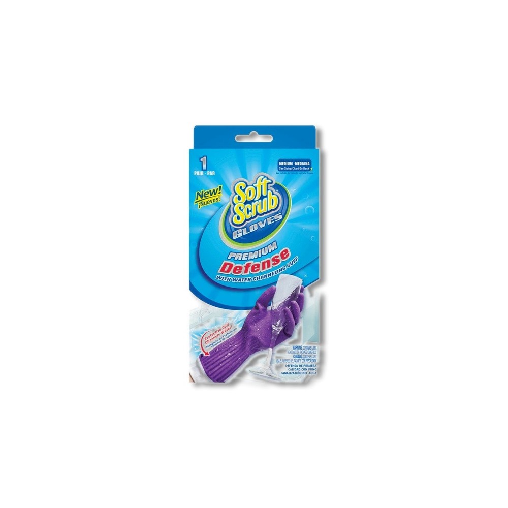 SOFT SCRUB Cleaning Gloves Rubber Medium Purple 12812-16