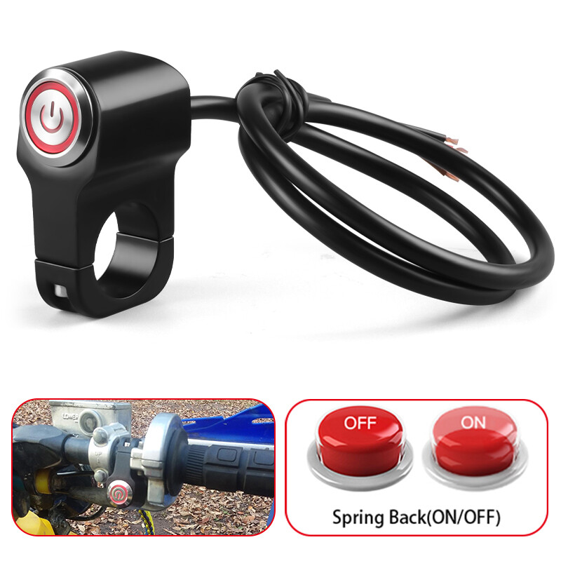 7/8" Motorcycle ATV Handlebar Control Start Switch Momentary Horn Push Button
