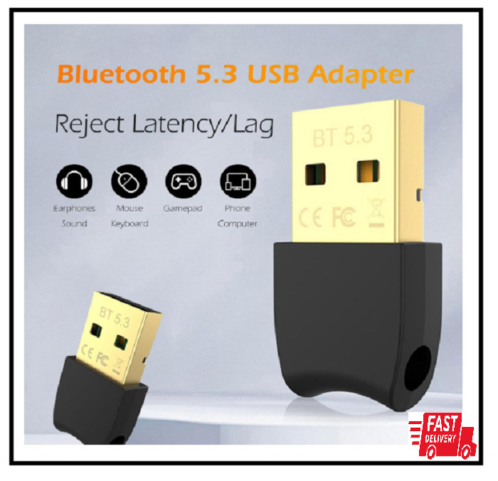 Bluetooth 5.3 USB Adapter for Desktop PC, Plug & Play Mini Dongle Receiver