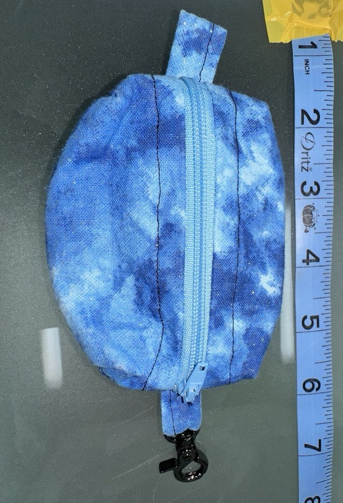 Handmade Pet Bag Holder / Blue tie-dye Pattern