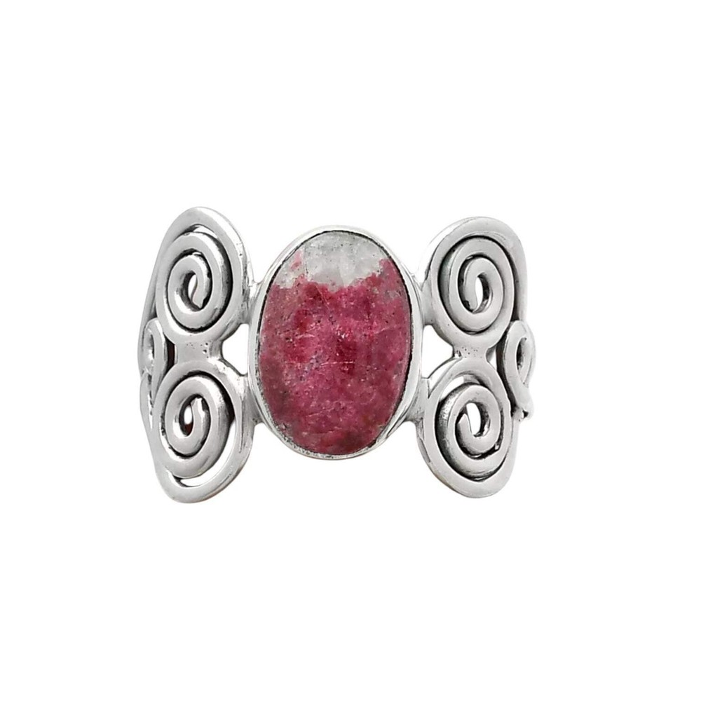 Pink Thulite Solid 925 Sterling Silver Ring 8