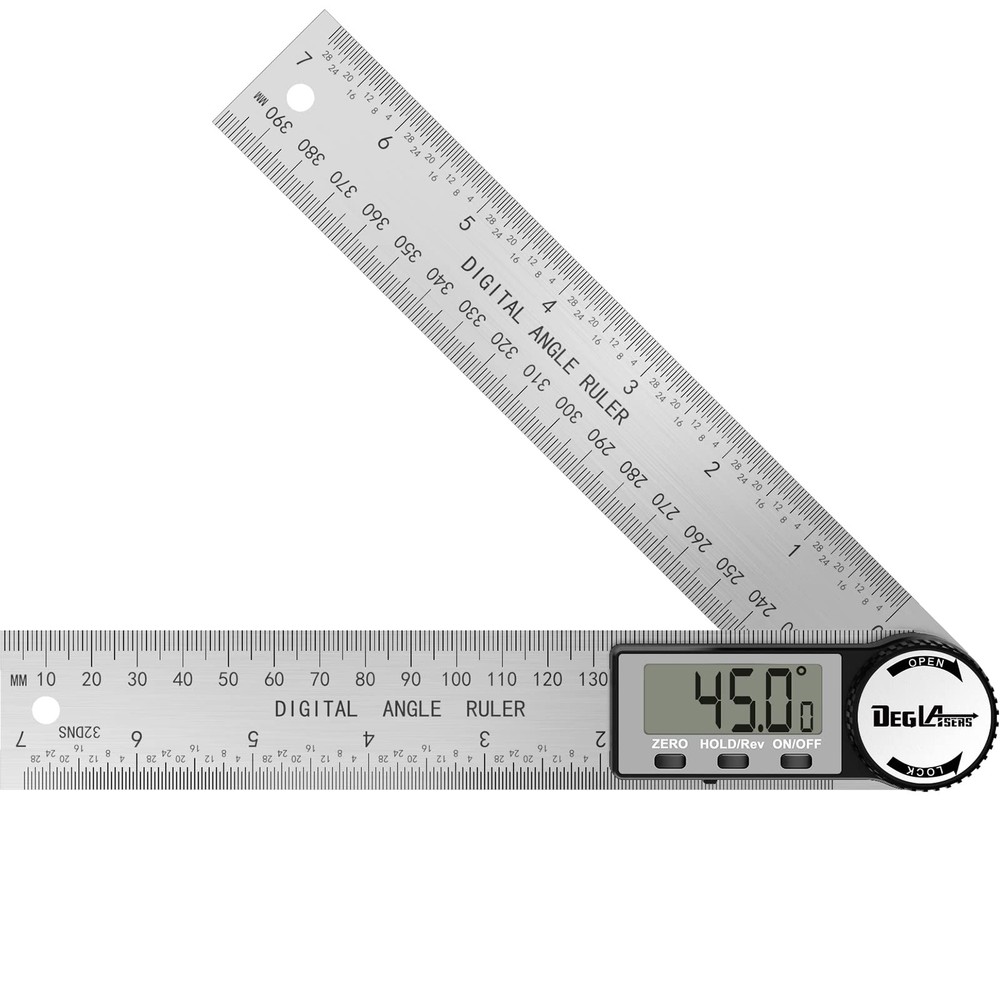 Digital Angle Finder Protractor, DEGLASERS Digital Protractor 7inch/200mm Sta...