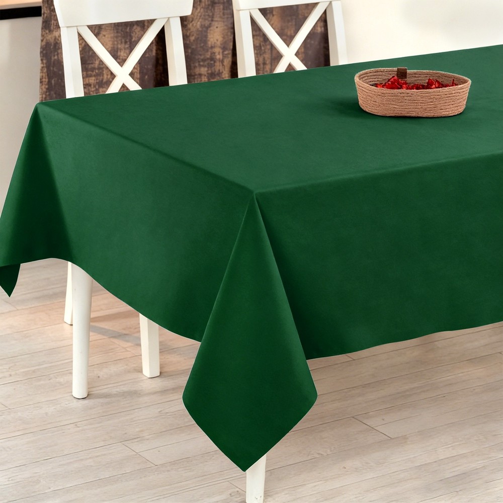 150x300cm Rectangle Tablecloth, Thickened Polyester Table Cloth Dark Green