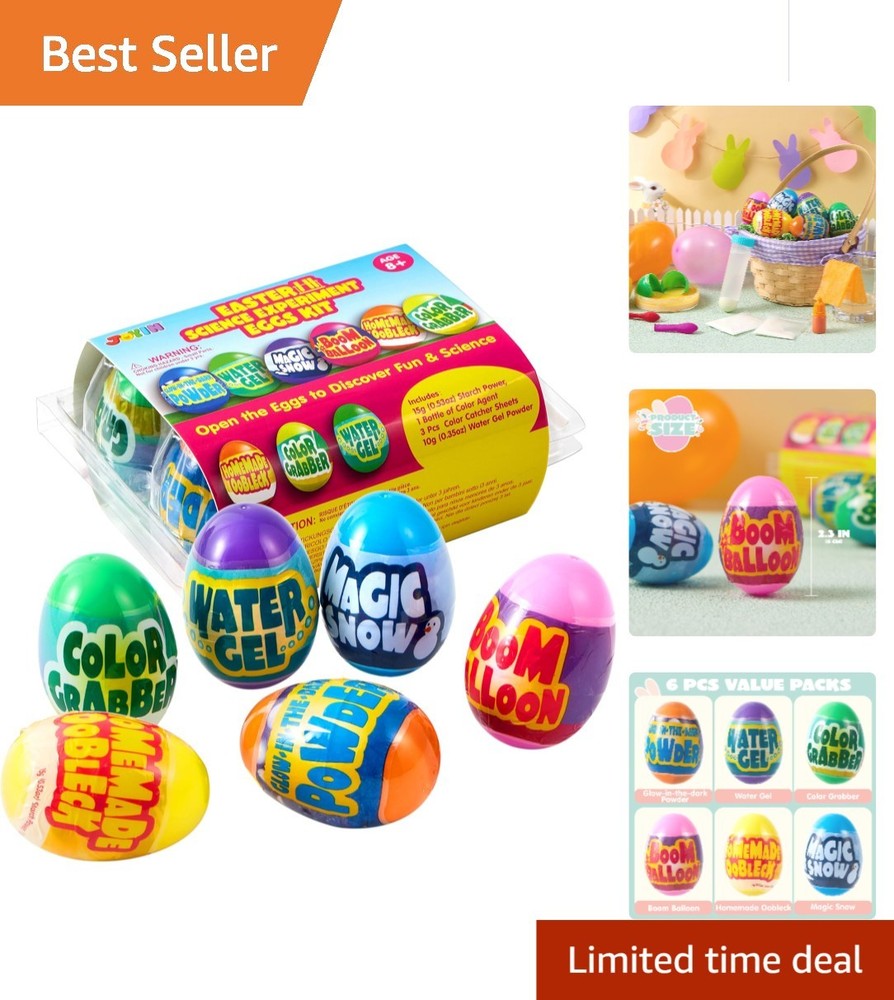 6 Prefilled Easter Eggs with Science Toys - Fun Educational STEM Activity