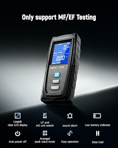 ERICKHILL EMF Meter, Detects Electric and Magnetic Fields, Handheld Digital EMF